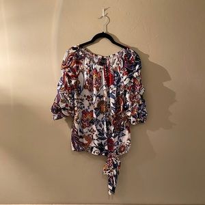 Colorful Floral Off-The-Shoulder Top